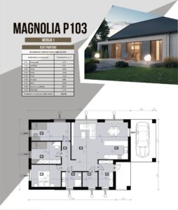 dom modułowy magnolia P103 projekt